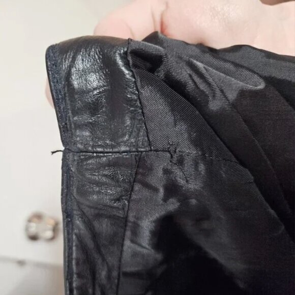 Vintage black genuine leather pant size 27 - Picture 5 of 9